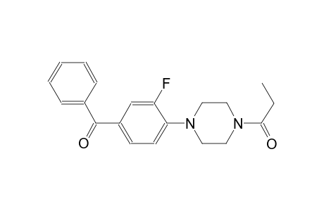 [3-fluoro-4-(4-propionyl-1-piperazinyl)phenyl](phenyl)methanone