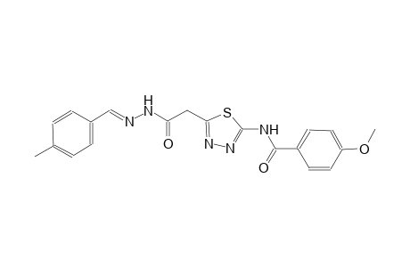 4-methoxy-N-(5-{2-[(2E)-2-(4-methylbenzylidene)hydrazino]-2-oxoethyl}-1,3,4-thiadiazol-2-yl)benzamide
