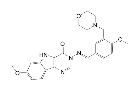 7-methoxy-3-({(E)-[4-methoxy-3-(4-morpholinylmethyl)phenyl]methylidene}amino)-3,5-dihydro-4H-pyrimido[5,4-b]indol-4-one