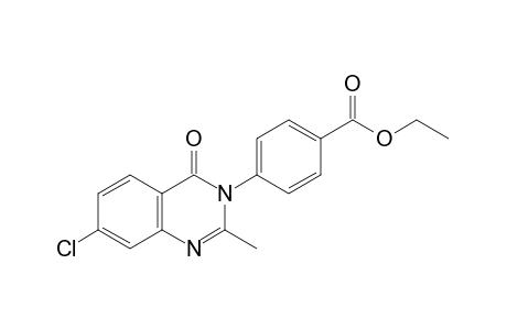 p-(7-chloro-3,4-dihydro-2-methyl-4-oxo-3-quinazolinyl)benzoic acid, ethyl ester