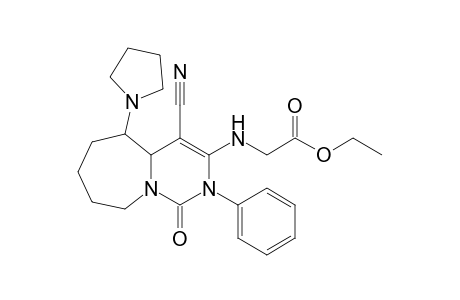 (4-Cyano-1-oxo-2-phenyl-5-(pyrrolidin-1-yl)-1,2,4a,5,6,7,8,9-octahydropyrimido[1,6-a]azepin-3-ylamino)acetic acid ethyl ester