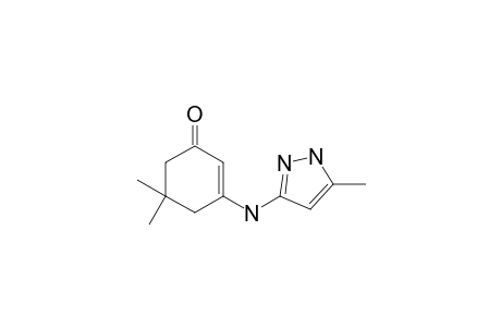 5,5-dimethyl-3-[(5-methyl-1H-pyrazol-3-yl)amino]cyclohex-2-en-1-one
