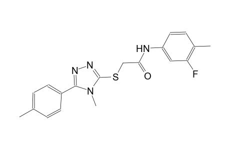 N-(3-fluoro-4-methylphenyl)-2-{[4-methyl-5-(4-methylphenyl)-4H-1,2,4-triazol-3-yl]sulfanyl}acetamide