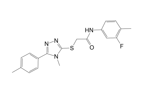 N-(3-fluoro-4-methylphenyl)-2-{[4-methyl-5-(4-methylphenyl)-4H-1,2,4-triazol-3-yl]sulfanyl}acetamide