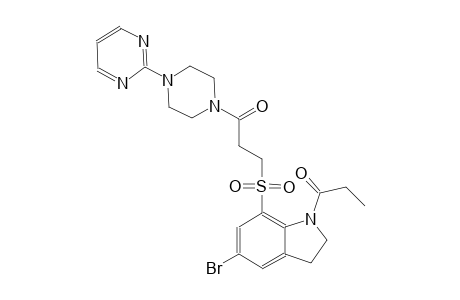 1H-indole, 5-bromo-2,3-dihydro-1-(1-oxopropyl)-7-[[3-oxo-3-[4-(2-pyrimidinyl)-1-piperazinyl]propyl]sulfonyl]-