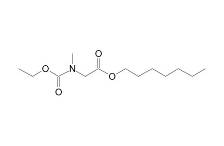 Glycine, N-methyl-N-ethoxycarbonyl-, heptyl ester