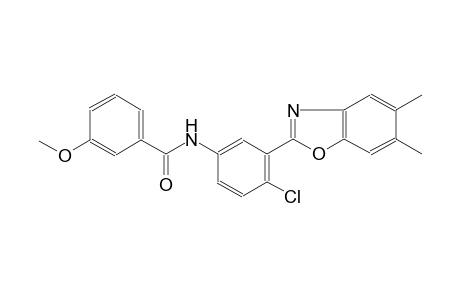 N-[4-chloro-3-(5,6-dimethyl-1,3-benzoxazol-2-yl)phenyl]-3-methoxybenzamide