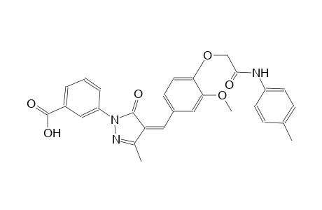 3-((4Z)-4-{3-methoxy-4-[2-oxo-2-(4-toluidino)ethoxy]benzylidene}-3-methyl-5-oxo-4,5-dihydro-1H-pyrazol-1-yl)benzoic acid