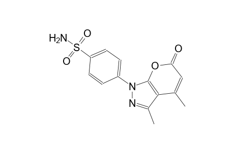 benzenesulfonamide, 4-(3,4-dimethyl-6-oxopyrano[2,3-c]pyrazol-1(6H)-yl)-
