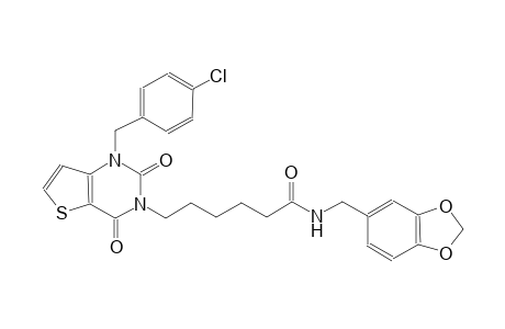 N-(1,3-benzodioxol-5-ylmethyl)-6-(1-(4-chlorobenzyl)-2,4-dioxo-1,4-dihydrothieno[3,2-d]pyrimidin-3(2H)-yl)hexanamide