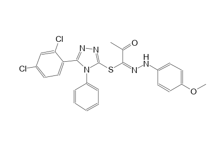 5-(2,4-dichlorophenyl)-4-phenyl-4H-1,2,4-triazol-3-yl (1E)-N-(4-methoxyphenyl)-2-oxopropanehydrazonothioate