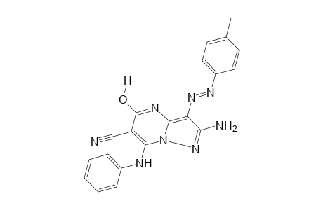 2-AMINO-7-ANILINO-5-HYDROXY-3-(p-TOLYLAZO)PYRAZOLO[1,5-a]PYRIMIDINE-6-CARBONITRILE
