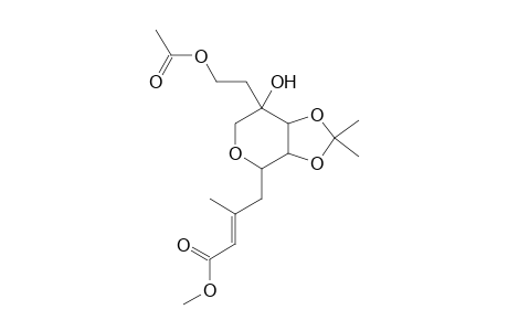 1,3-Dioxolo[4,5-c]pyran, tetrahydro-, 7-(2-acetoxyethyl)-7-hydroxy-2,2-dimethyl-4-(3-methoxycarbonyl-2-methylallyl)-