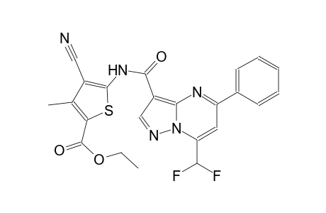 ethyl 4-cyano-5-({[7-(difluoromethyl)-5-phenylpyrazolo[1,5-a]pyrimidin-3-yl]carbonyl}amino)-3-methyl-2-thiophenecarboxylate