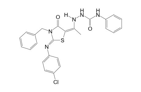 2-[1-[3-Benzyl-2-[(1-(4-chlorophenyl)imino]-4-oxo-1,3-thiazolidin-5-ylidene]ethyl]-N-phenylhydrazinecarboxamide