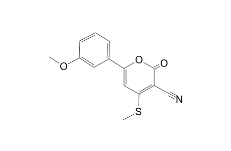 2-keto-6-(3-methoxyphenyl)-4-(methylthio)pyran-3-carbonitrile