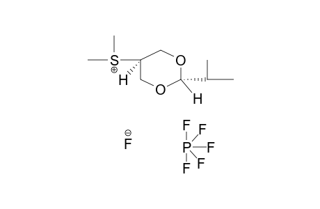 trans-DIMETHYL(2-ISOPROPYL-m-DIOXAN-5-YL)SULFONIUM HEXAFLUORO-PHOSPHATE(1-)