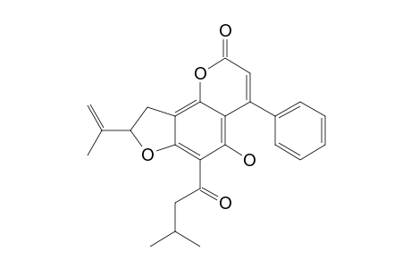 8,9-DIHYDRO-5-HYDROXY-6-(3-METHYLBUTANOYL)-4-PHENYL-8-(PROP-1-EN-2-YL)-FURO-[2,3-H]-CHROMEN-2-ONE