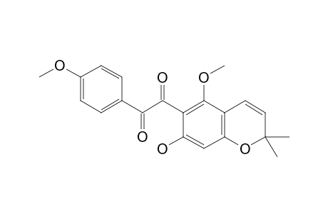 1-[6-HYDROXY-2-METHOXY-2'',2''-DIMETHYLPYRANO-(5''.6'':3.4)]-2-(4'-METHOXYPHENYL)-1,2-ETHANEDIONE