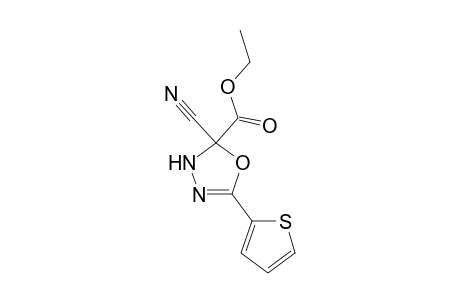 Ethyl 2-cyano-5-(thiophen-2-yl)-2,3-dihydro-1,3,4-oxadiazole-2-carboxylate