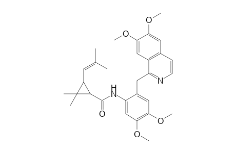 N-[2-[(6,7-dimethoxy-1-isoquinolinyl)methyl]-4,5-dimethoxyphenyl]-2,2-dimethyl-3-(2-methylprop-1-enyl)-1-cyclopropanecarboxamide