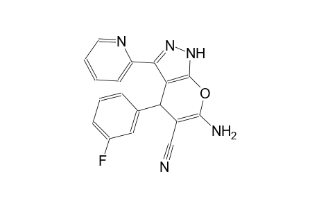 6-Amino-4-(3-fluorophenyl)-3-(2-pyridinyl)-2,4-dihydropyrano[2,3-c]pyrazole-5-carbonitrile