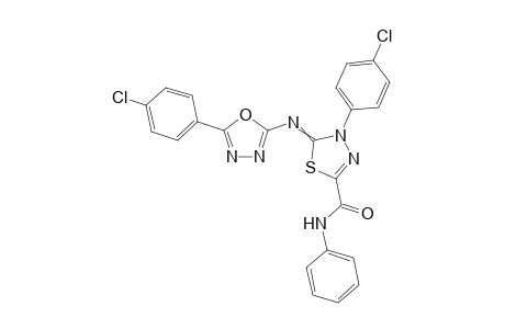 4-(4-Chlorophenyl)-5-((5-(4-chlorophenyl)-1,3,4-oxadiazol-2-yl)imino)-N-phenyl-4,5-dihydro-1,3,4-thiadiazole-2-carboxamide