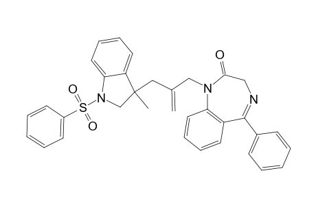 9-Phenyl-5-[3-(3-methyl-1-phenylsulfonylindol-3-yl)-2-methylenepropyl]-5,8-benzodiazepine-6-one