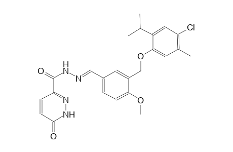 N'-((E)-{3-[(4-chloro-2-isopropyl-5-methylphenoxy)methyl]-4-methoxyphenyl}methylidene)-6-oxo-1,6-dihydro-3-pyridazinecarbohydrazide