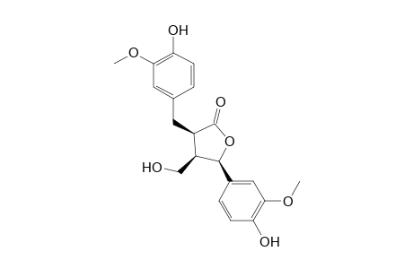 (8.beta.R,8'.beta.R,-7.beta.S)-(+)-4,4'-dihydroxy-3,3'-dimethoxy-8-hydroxymethyllign-7-9'-lactone