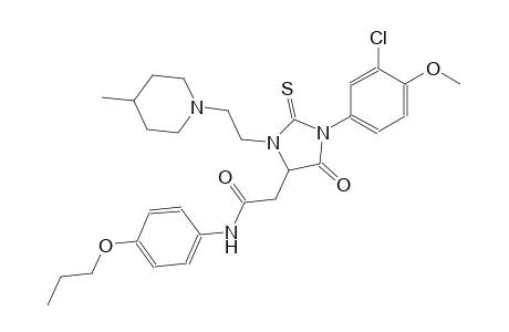 2-{1-(3-chloro-4-methoxyphenyl)-3-[2-(4-methyl-1-piperidinyl)ethyl]-5-oxo-2-thioxo-4-imidazolidinyl}-N-(4-propoxyphenyl)acetamide