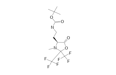 (4S)-4-(2-(TERT.-BUTOXYCARBONYLAMINO)-ETHYL)-3-METHYL-2,2-BIS-(TRIFLUOROMETHYL)-1,3-OXAZOLIDIN-5-ONE