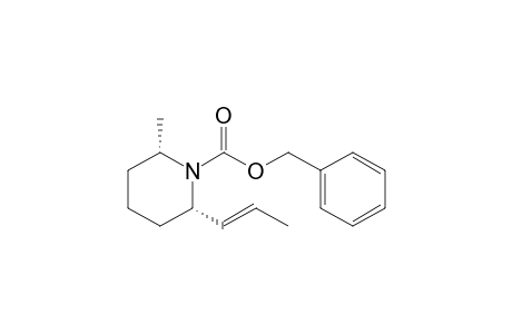 (2S,6S)-2-methyl-6-[(E)-prop-1-enyl]-1-piperidinecarboxylic acid (phenylmethyl) ester