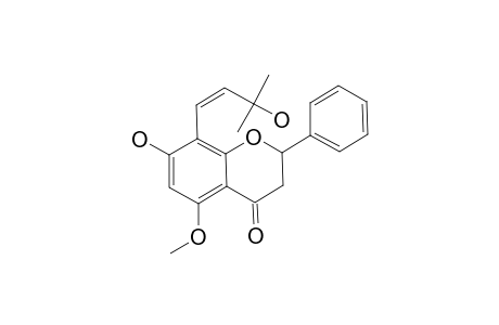 TEPHROCANDIDIN_A;2,3-DIHYDRO-7-HYDROXY-8-[(Z)-3-HYDROXY-3-METHYLBUT-1-ENYL]-5-METHOXY-2-PHENYLCHROMAN-4-ONE