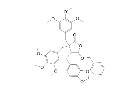 (4R*)-4-[(R*)-1,3-Benzodioxol-5-yl(benzyloxy)methyl]-3,3-bis[3,4,5-trimethoxymethyl]dihydrofuran-2(3H)-one