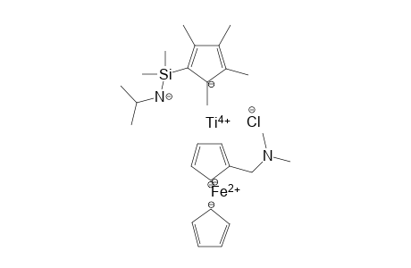 Iron(II) cyclopenta-2,4-dien-1-ide;1-cyclopenta-1,3-dien-1-yl-N,N-dimethyl-methanamine-[dimethyl-(2,3,4,5-tetramethylcyclopenta-1,3-dien-1-yl)silyl]-isopropyl-azanide titanium(IV) chloride