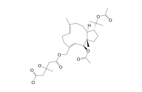 (1-R*,2-R*,3-E,7-E11-R*,12-S*)-2,18-O-DIACETYL-16-O-(3-HYDROXY-3-METHYLGLUTARYL)-DOLABELLA-3,7-DIEN-2,16,18-TRIOL