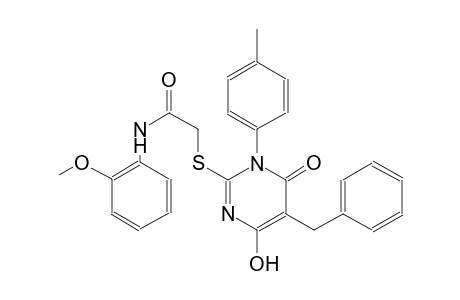 2-{[5-benzyl-4-hydroxy-1-(4-methylphenyl)-6-oxo-1,6-dihydro-2-pyrimidinyl]sulfanyl}-N-(2-methoxyphenyl)acetamide