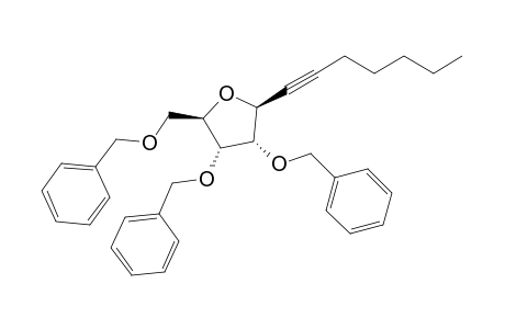 1-(2',3',5'-tris-O-Benzyl-.beta.-D-ribofuranosyl)-heptyne