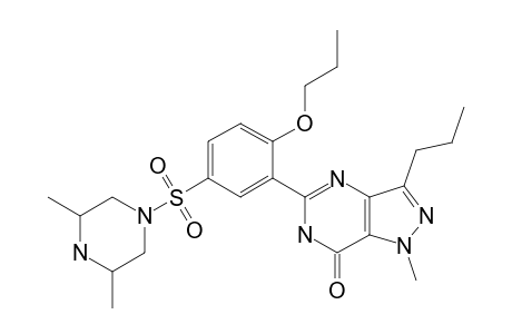 #2;PROPOXYPHENYL-AILDENAFIL;5-[2-PROPOXY-5-[(3R,5S)-3,5-DIMETHYLPIPERAZIN-1-YL-SULFONYL]-PHENYL]-1-METHYL-3-N-PORPYL-1,6-DIHYDRO-7H-PYRAZOLO-[4,3-D]-PYRIMIDIN-