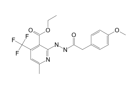 2-[N'-[2-(4-methoxyphenyl)acetyl]hydrazino]-6-methyl-4-(trifluoromethyl)nicotinic acid ethyl ester