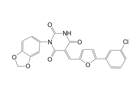 (5E)-1-(1,3-benzodioxol-5-yl)-5-{[5-(3-chlorophenyl)-2-furyl]methylene}-2,4,6(1H,3H,5H)-pyrimidinetrione