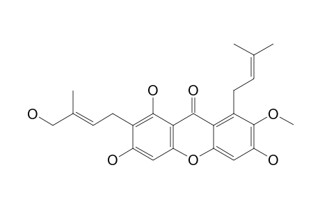 PARVIXANTHONE-B;1,3,6-TRIHYDROXY-2-(4-HYDROXY-3-METHYLBUT-2-ENYL)-7-METHOXY-8-(3-METHYLBUT-2-ENYL)-XANTHEN-9-ONE