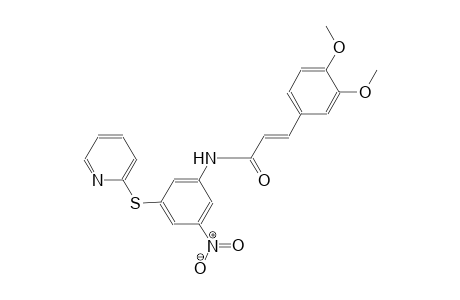 (2E)-3-(3,4-dimethoxyphenyl)-N-[3-nitro-5-(2-pyridinylsulfanyl)phenyl]-2-propenamide