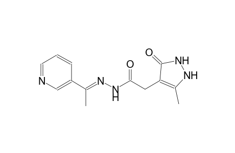 1H-pyrazole-4-acetic acid, 2,3-dihydro-5-methyl-3-oxo-, 2-[(E)-1-(3-pyridinyl)ethylidene]hydrazide