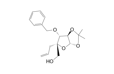 3-O-Benzyl-5,6,7-trideoxy-1,2-O-isopropylidene-4-C-(hydroxymethyl).beta.-D-xylo-hept-6-enofuranose
