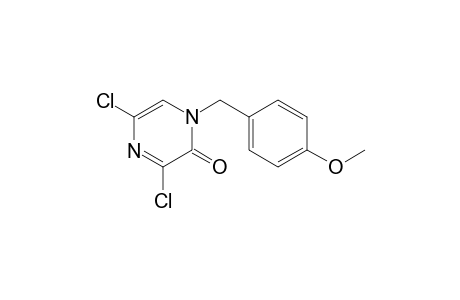 3,5-bis(chloranyl)-1-[(4-methoxyphenyl)methyl]pyrazin-2-one