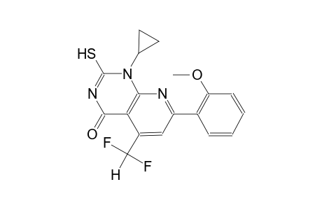 pyrido[2,3-d]pyrimidin-4(1H)-one, 1-cyclopropyl-5-(difluoromethyl)-2-mercapto-7-(2-methoxyphenyl)-