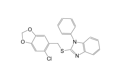1H-benzimidazole, 2-[[(6-chloro-1,3-benzodioxol-5-yl)methyl]thio]-1-phenyl-