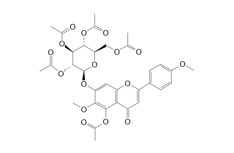 acetic acid [(2S,3R,4S,5R,6R)-3,5-diacetoxy-2-[5-acetoxy-4-keto-6-methoxy-2-(4-methoxyphenyl)chromen-7-yl]oxy-6-(acetoxymethyl)tetrahydropyran-4-yl] ester
